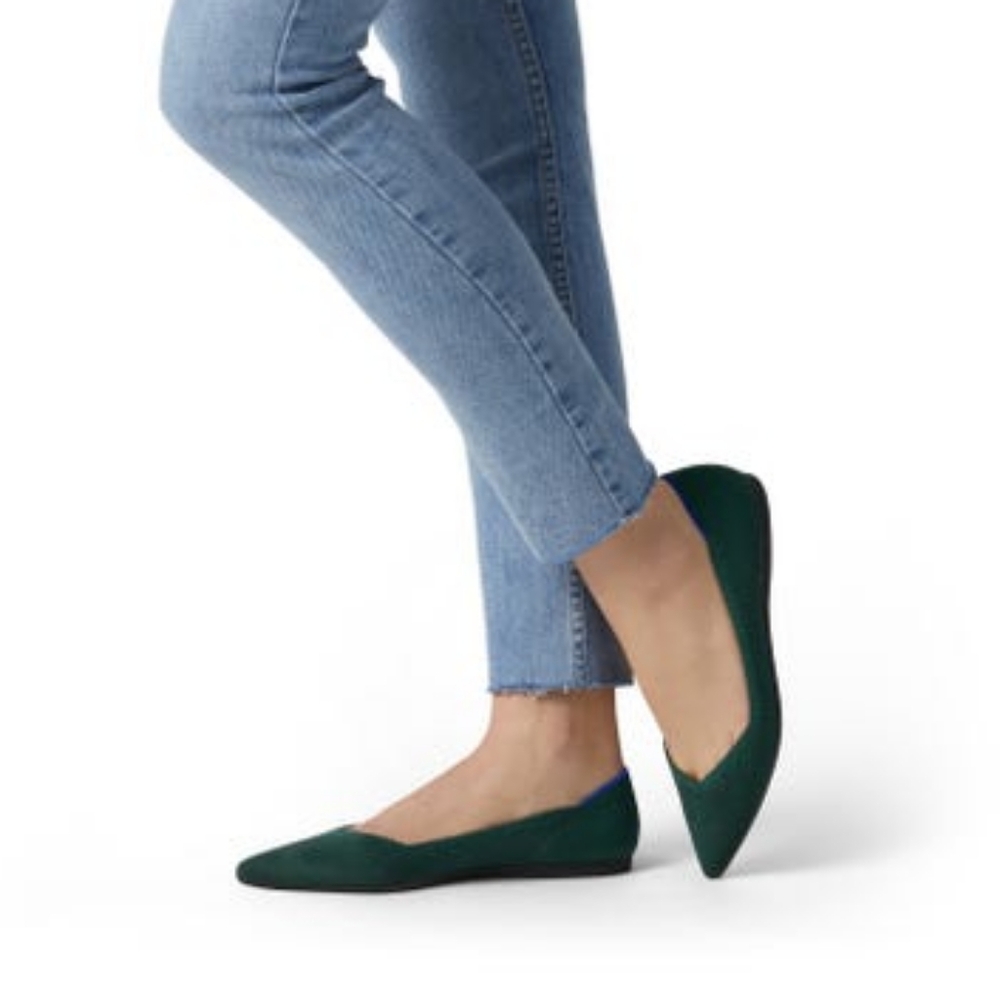 Rothys The Point in Emerald Green, Women's Size 8
